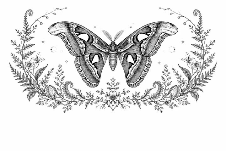 Botanical etching style